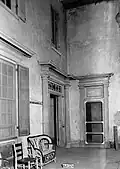 Front porch, detail of front entrance.
