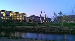 The "New Beginnings" sculpture on campus.