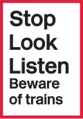Warning sign for a non-vehicular crossing