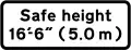 Supplementary plate informing height of overhead cables at level crossing ahead