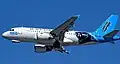 Airbus A319 in Carolina Panthers livery