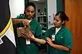 Student doing hands on training at a medical clinic.