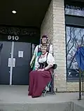Ukrainian Museum of Canada workers in traditional dress outside the Saskatoon museum