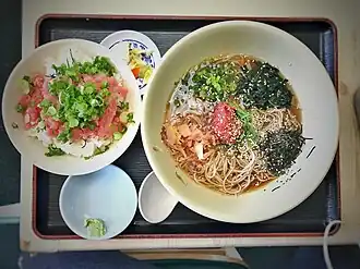 With soba and negitoro