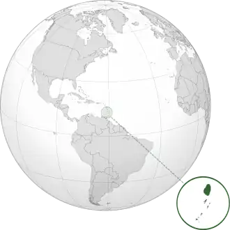 Location of Saint Vincent and the Grenadines