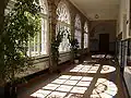 Large gallery surrounding courtyard