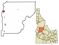Location of McCall in Valley County, Idaho.