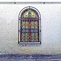 Large window in alleyway