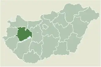 Location of Veszprém county in Hungary subdivision_type1=County