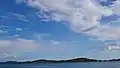 View of Prvić from Vodice coast.