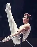 Five-time Olympic silver medalist Viktor Lisitsky. (In the center of the composition.)