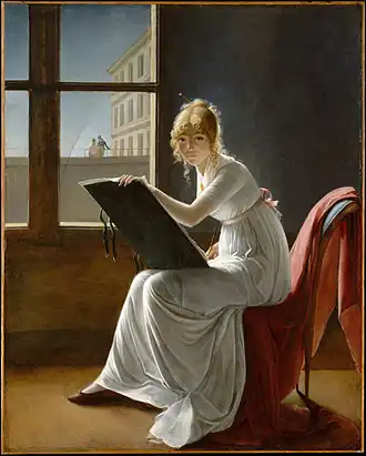 Portrait of Charlotte du Val d'Ognes; by Marie-Denise Villers; 1801; oil on canvas; 161.3 x 128.6&nbsp;cm; Metropolitan Museum of Art[32]