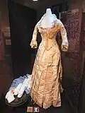 Vintage wedding dress inside the adobe.