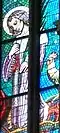 Stained-glass windows in St. Vitus Cathedral in Prague.