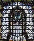 Art Deco stained glass in the reading room by Jacques Gruber.