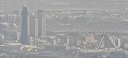 Wafi City, taken from At the Top, Burj Khalifa with Dubai International Airport at the background