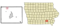 Location of Kirkville, Iowa