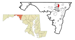 Location of Paramount-Long Meadow, Maryland