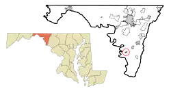 Location of Sharpsburg, Maryland