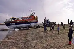 Launching from a carriage and Talus MB-H amphibious tractor