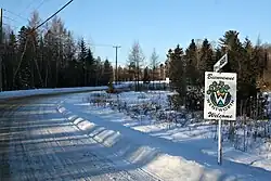 Town welcome sign