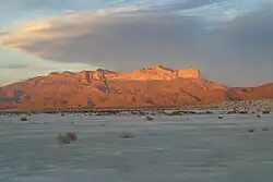 Salt flats at sunset