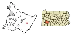 Location of Ligonier in Westmoreland County, Pennsylvania.