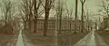 The original Whig and Clio Halls flanking Nassau Hall.