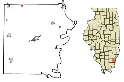 Location of Maunie in White County, Illinois.