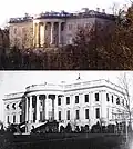 The Château de Rastignac compared to the South Portico of the White House, c. 1846