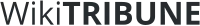 The WikiTribune logo: The letter W and 'tribune' are capitalised
