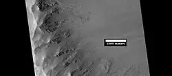 Gullies in Arandas, as seen by HiRISE under HiWish program.
