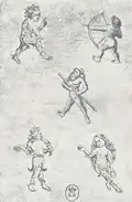 The Five of Wild Men, by the Master of the Playing Cards, before 1460