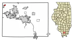 Location of Bush in Williamson County, Illinois.