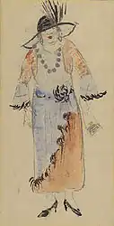 Woman With Blue and Red Dress
