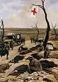 World War I: an advanced dressing-station by the roadside, Wellcome Collection
