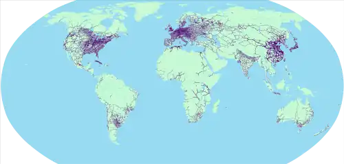 Image 5Map of world railway network as of 2022 (from Rail transport)