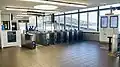 Ticket barriers and service indicators on the concourse