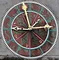 16th-century mechanical clock + calendar, using the symbols of the eponymous planets for the days of the week.