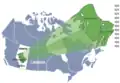 Duvernay depositional extent in central Alberta, Canada.[12]