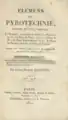 Elémens De Pyrotechnie, title page, 1811