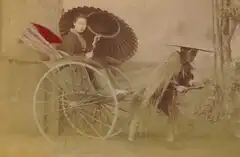 Japanese woman in jinrikisha