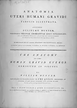 Title page from an 18th-century book about pregnancy